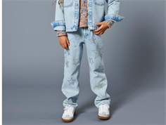 Kids ONLY light blue denim star straight dad jeans